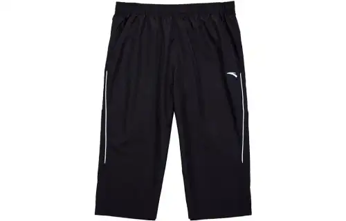 ANTA Casual Pants Men's Black Moderate Straight Fit Pants