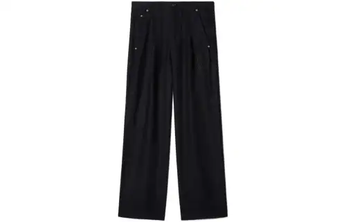 OFF-WHITE wide-leg linen trousers