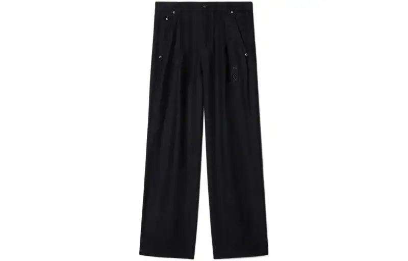 OFF-WHITE wide-leg linen trousers