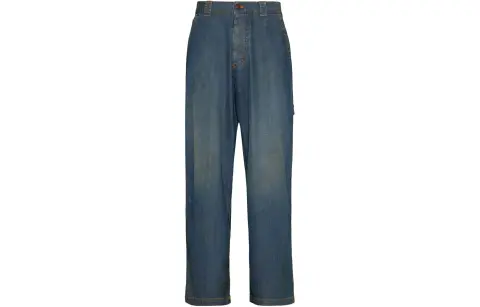Maison Margiela Logo Detailed Wide-Leg Jeans