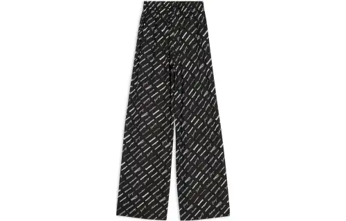 Balenciaga Casual Pants Men's Black Moderate Straight Fit Pants