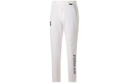 PUMA Casual Pants Men's White Moderate Straight Fit Pants