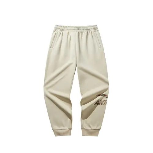 Anta Life Collection Lifestyle Casual X Collection, Letter Loose Fit Mid Rise Fleece Lined Elastic Cuff