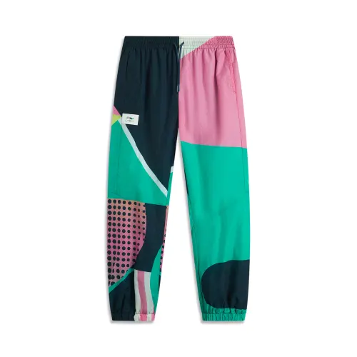 Li Ning In My Name Knitted Sweatpants Unisex Dark Simple Blue Copper Green Color All Over Print Set