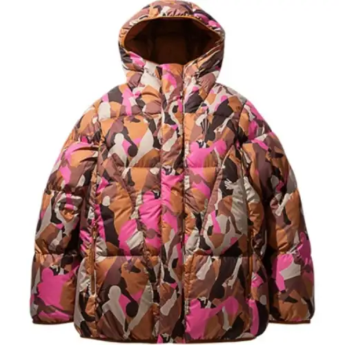 Anta Basketball Collection Down Jacket Unisex Luxury Brown All Over Print