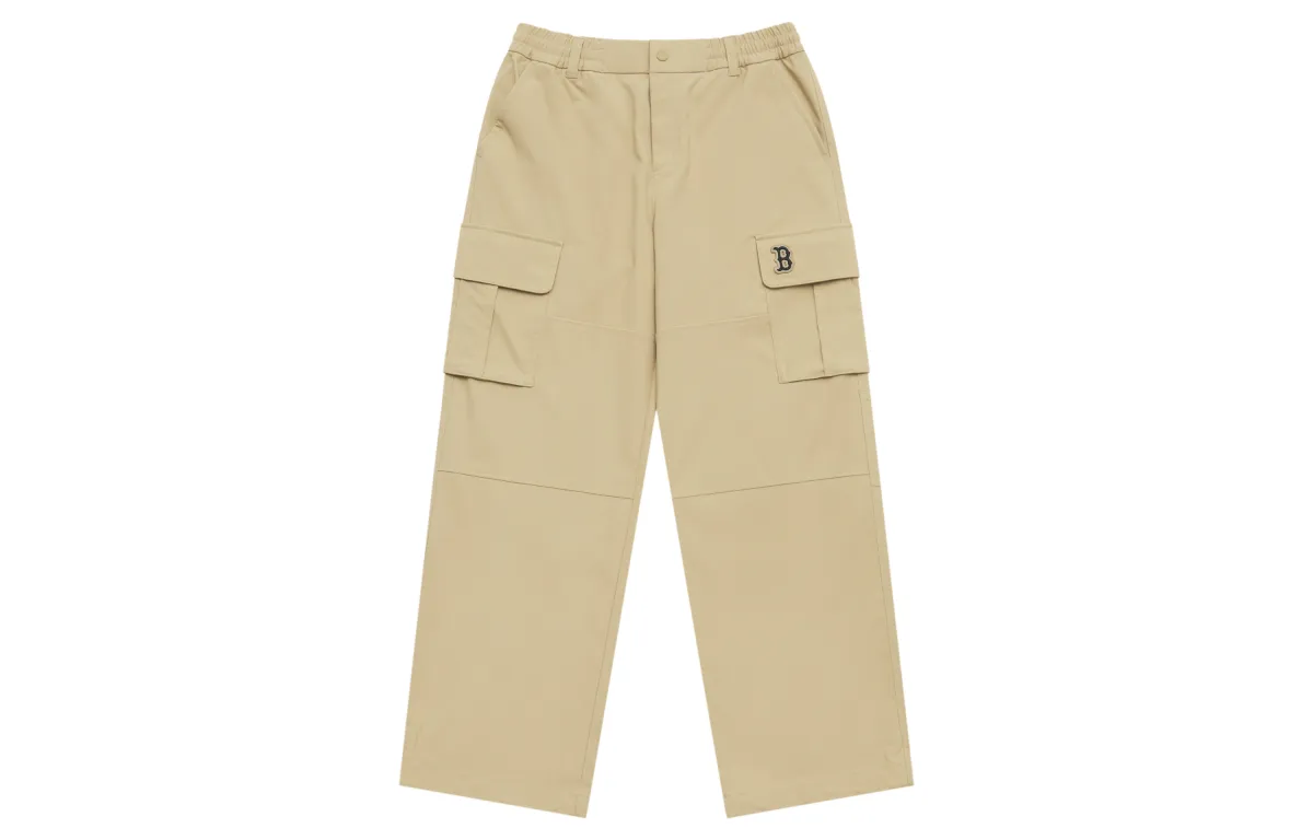 MLB Preppy Style Collection Boston Red Sox SS25 Cargo Pants Unisex Beige Yellow