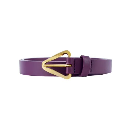 Bottega Veneta Cow Leather Belts Women's Purple Width 2cm