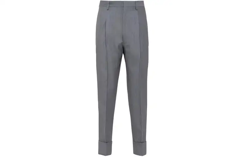 PRADA Casual Pants Men's Gray Moderate Tapered Pants