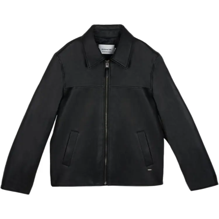 COACH FW24 Leather Jacket Men's Black