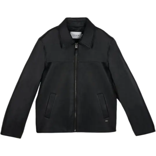 COACH FW24 Leather Jacket Men's Black