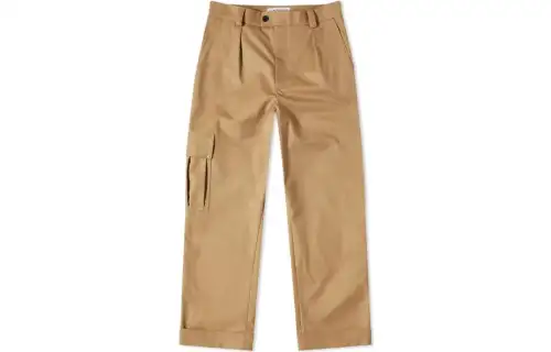 LOEWE Casual Pants Men's Khaki Moderate Straight Fit Pants