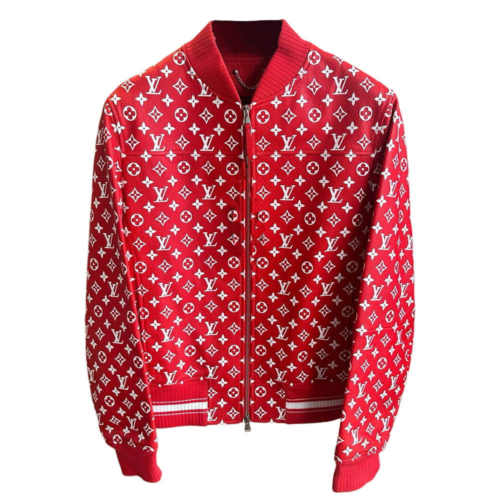 LOUIS VUITTON Pre Owned X Supreme 2010s Baseball Leather Jacket