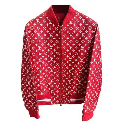 LOUIS VUITTON Pre Owned X Supreme 2010s Baseball Leather Jacket