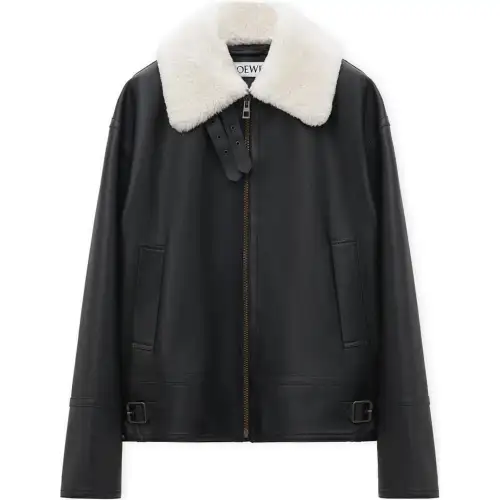 LOEWE SS25 Leather Jacket Men's Black