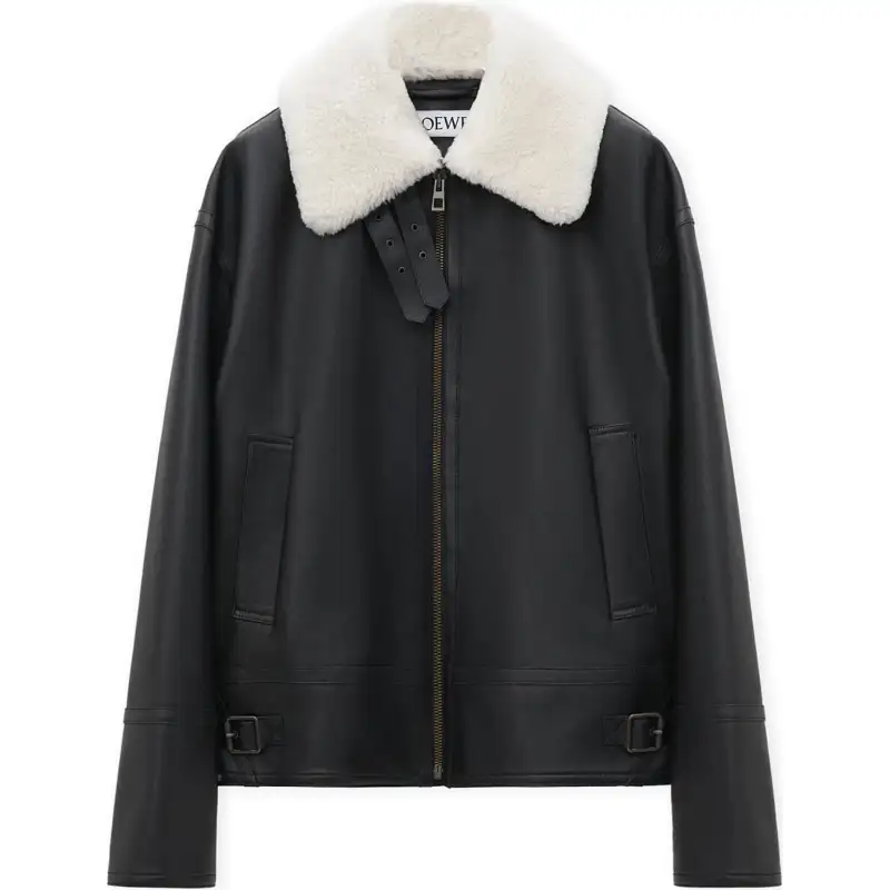 LOEWE SS25 Leather Jacket Men's Black