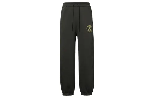 Jordan x PSG SS24 Paris Saint Germain, Letter Lace Up Casual Elastic Cuff Fleece Lined Knitted Sweatpants Men's