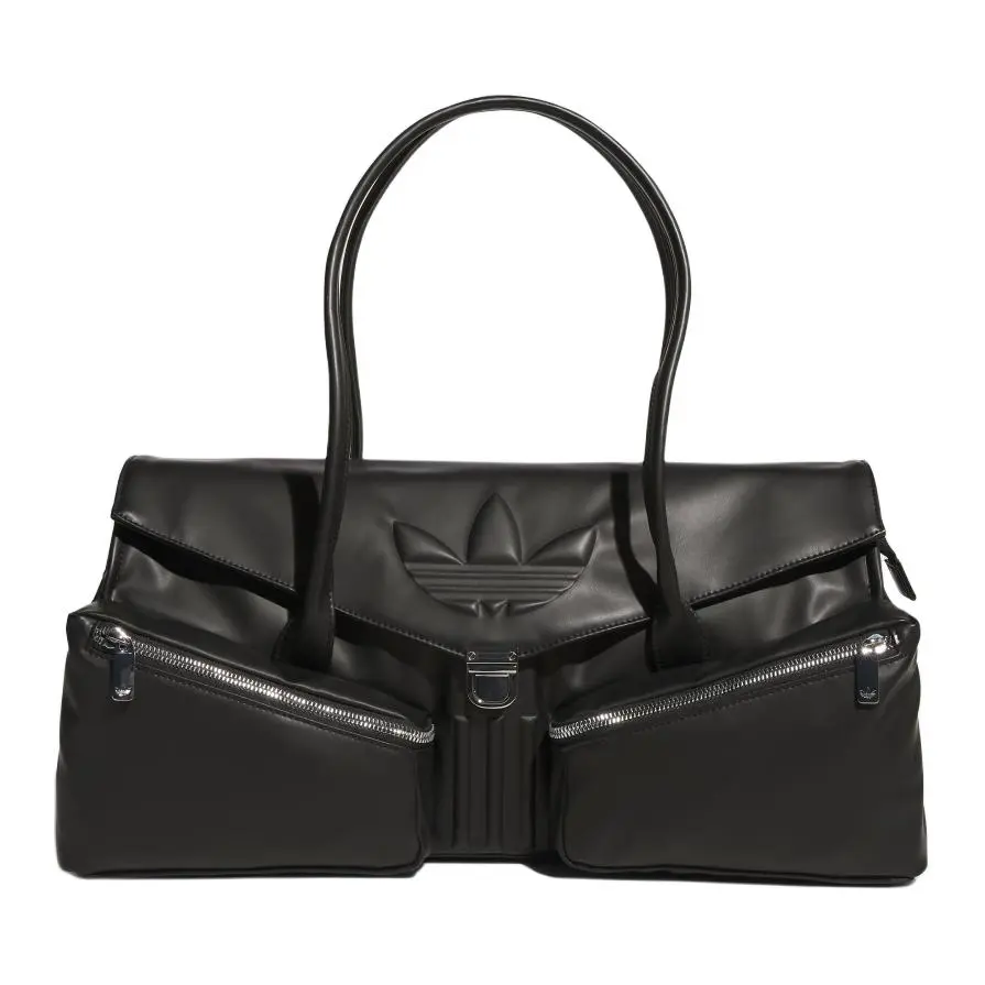 Adidas Originals Trefoil Polyurethane Long Handle Bag, Shoulder Bag Large Women's Black