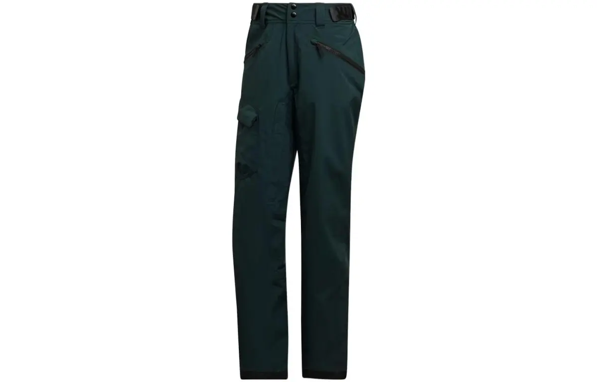 Adidas Casual Pants Men's Green Moderate Straight Fit Pants