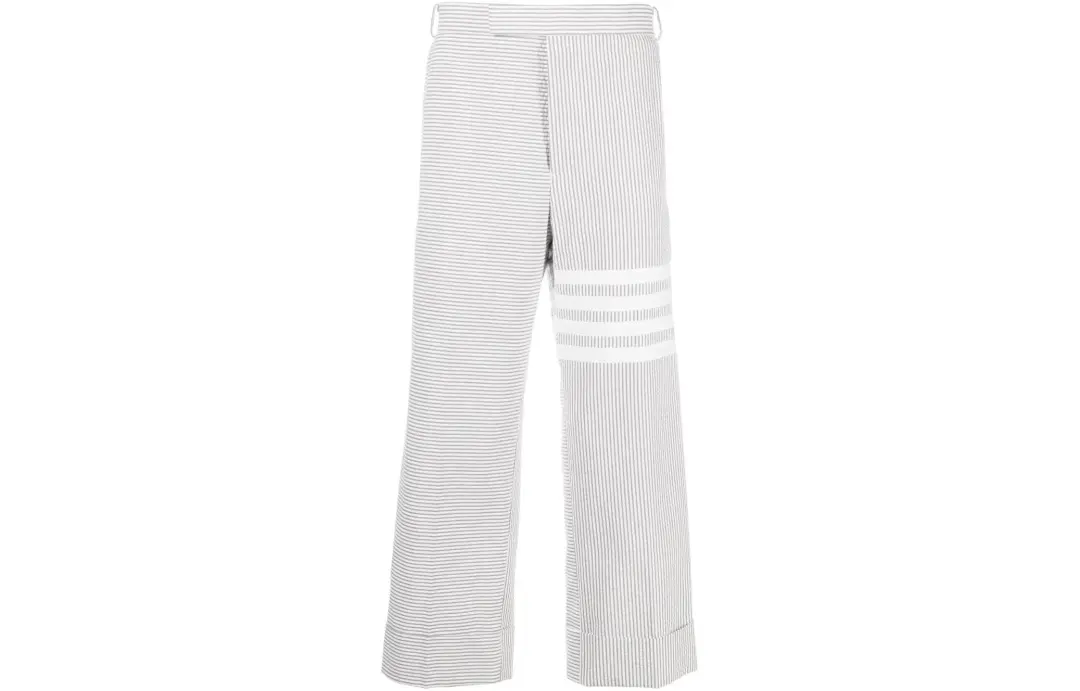 THOM BROWNE Funmix 4 Bar Seersucker Low Rise Trousers