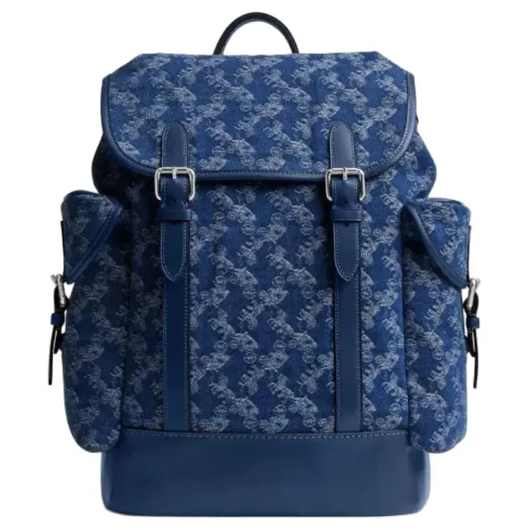 COACH Hitch Denim Backpack Regular Men's Dark Blue