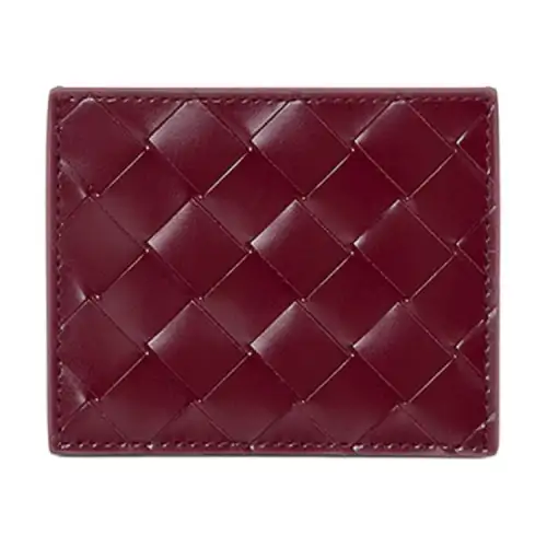 Bottega Veneta Woven Cow Leather Card Holder Card Holder Men's Dark Red