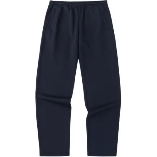 Anta Sports Life Collection Solid Color Mid Rise Fleece Lined Lace Up Straight Fit Knitted Sweatpants Men's Basic Black