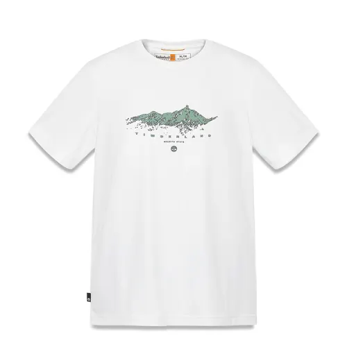 Timberland T Shirts Men's White Crew Neck Moderate Straight Fit