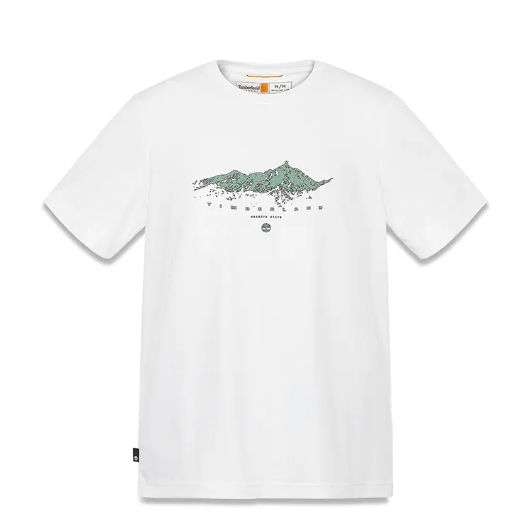 Timberland T Shirts Men's White Crew Neck Moderate Straight Fit