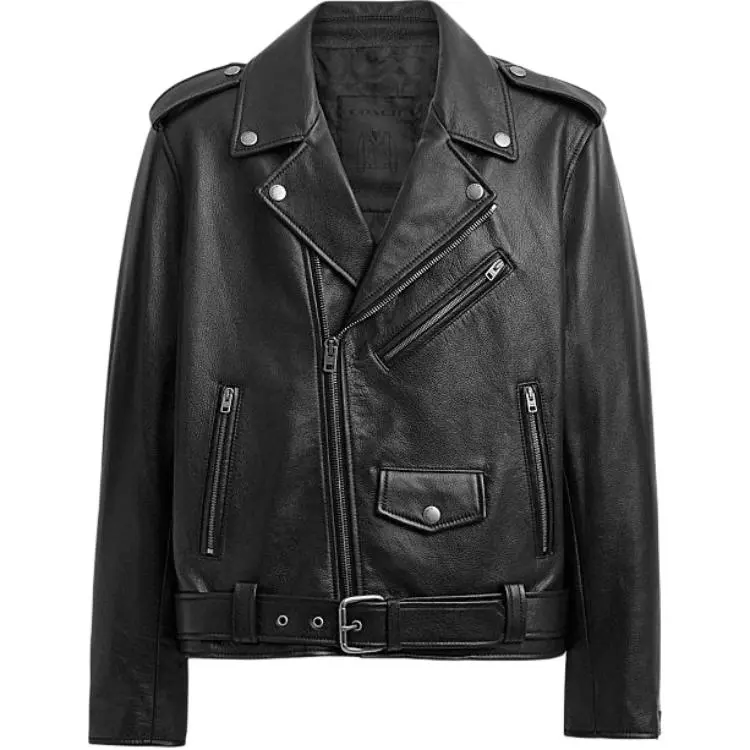 COACH SS24 Leather Jacket Men's Black