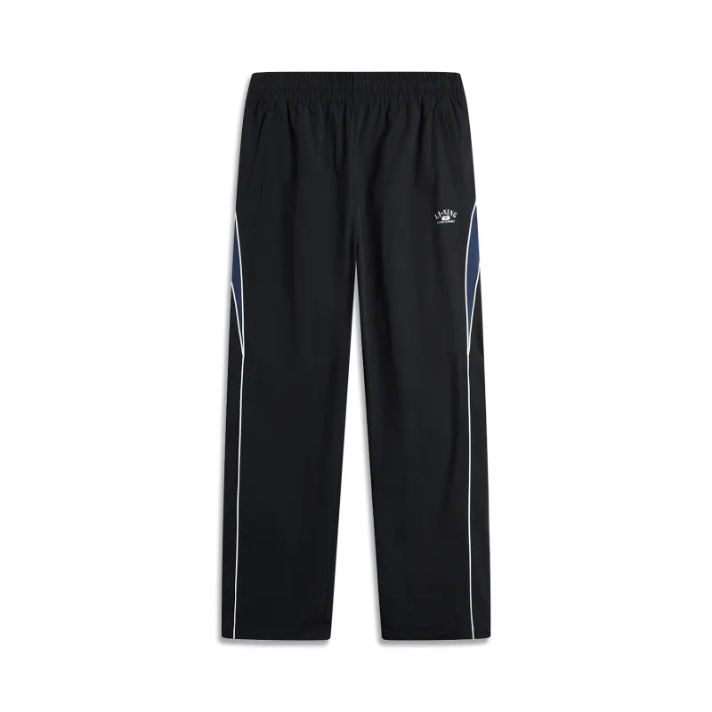 Li Ning Sports Life Collection Knitted Sweatpants Men's Black/Dark Ship Blue