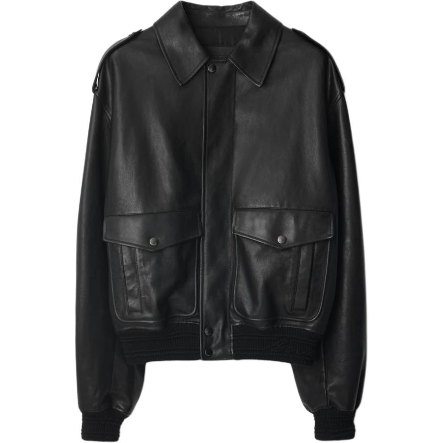 Burberry leather bomber jacket