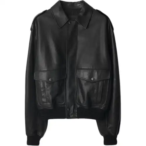 Burberry leather bomber jacket