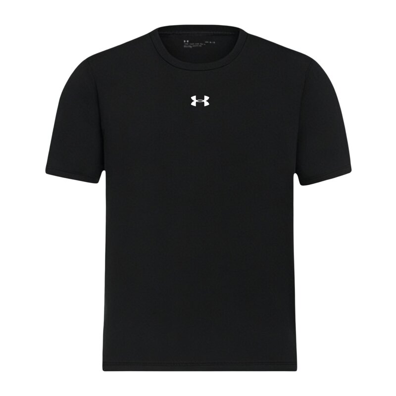Under Armour Breathable sports quick dry black short sleeve T-shirt with a round collar for men and women, oversize