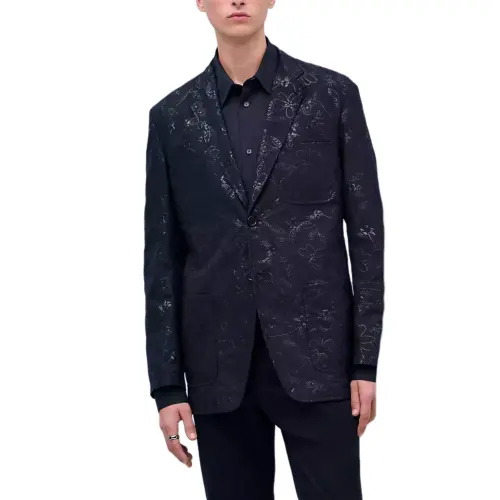HERMES Jackets & Coats Men's Dark Blue