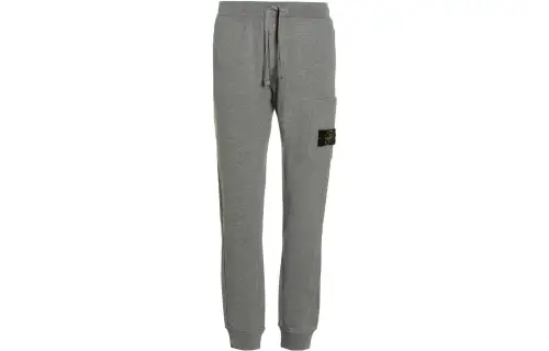 STONE ISLAND Logo Patch Tapered Leg Sweatpants