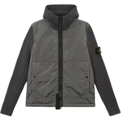STONE ISLAND Logo Patch Funnel Neck Jacket