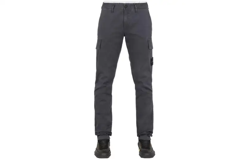 STONE ISLAND Cargo Pants Men's Gray Moderate Straight Fit Pants
