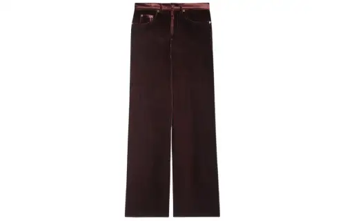 SAINT LAURENT Casual Pants Men's Dark Purple Red Moderate Straight Fit Pants