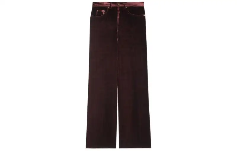 SAINT LAURENT Casual Pants Men's Dark Purple Red Moderate Straight Fit Pants