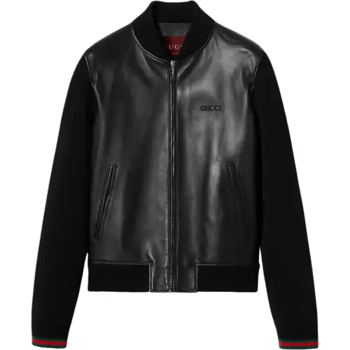 GUCCI Logo Embroidered Zip Up Jacket