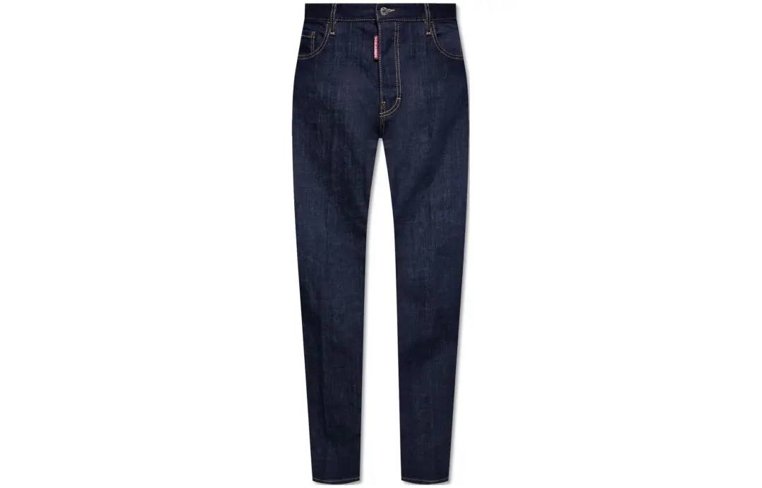 Dsquared2 Logo Patch Straight Leg Jeans
