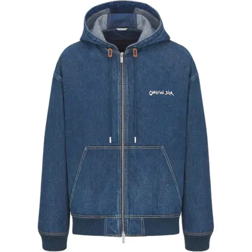 DIOR Homme Christian DIOR Embroidered Hooded Denim Jacket