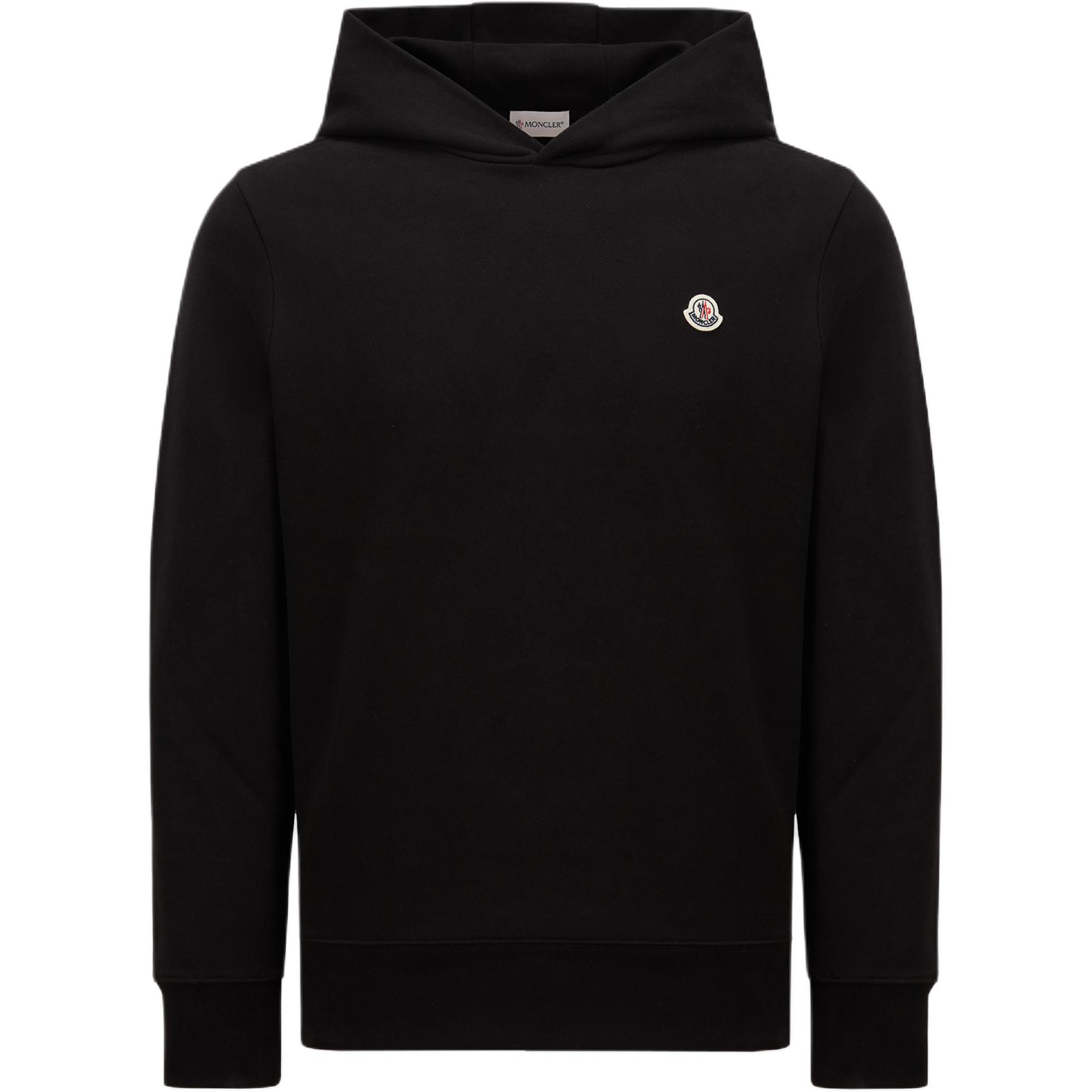 Мужское худи Moncler с логотипом (черное)