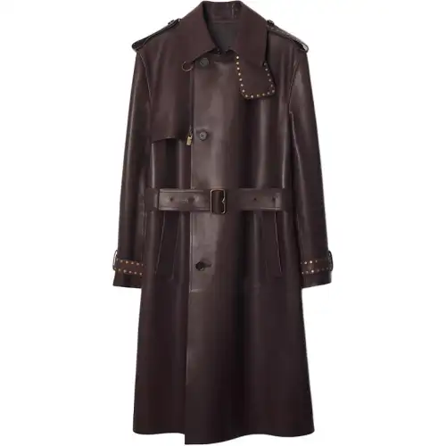 Burberry Leather Jacket Men's Brown