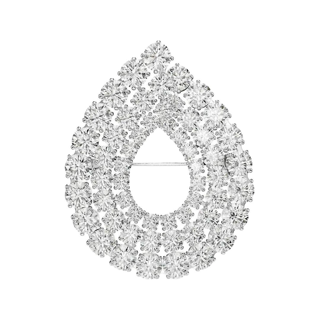 Женская брошь Swarovski (серебряная)