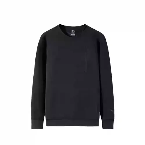 Anta Variety Training Collection Letter Crew Neck Comfortable And Breathable Versatile Fleece Lined Thermal Sweatshirt