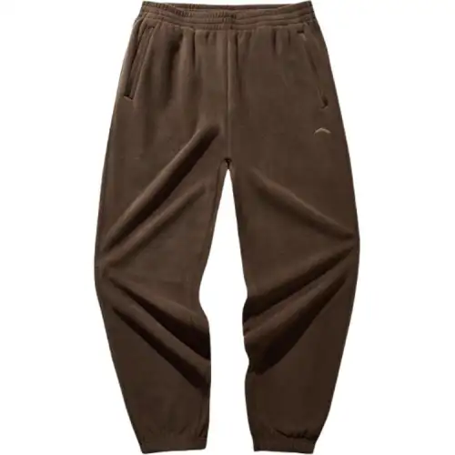 Anta Variety Training Collection Fleece Lined Thermal Casual Knitted Sweatpants Men's Chestnut Umber