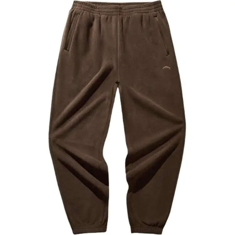 Anta Variety Training Collection Fleece Lined Thermal Casual Knitted Sweatpants Men's Chestnut Umber