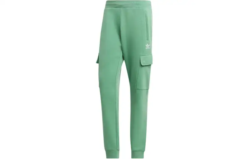 Adidas Originals Trefoil Essentials Cargo Pants Knitted Sweatpants Men's Green