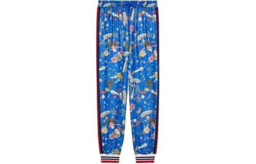 GUCCI Casual Pants Men's Blue Moderate Cuffed Pants